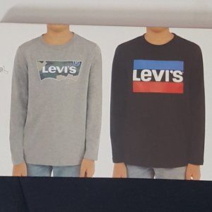 New Boy's 2 Levi's T-Shirts Size M Black / Gray